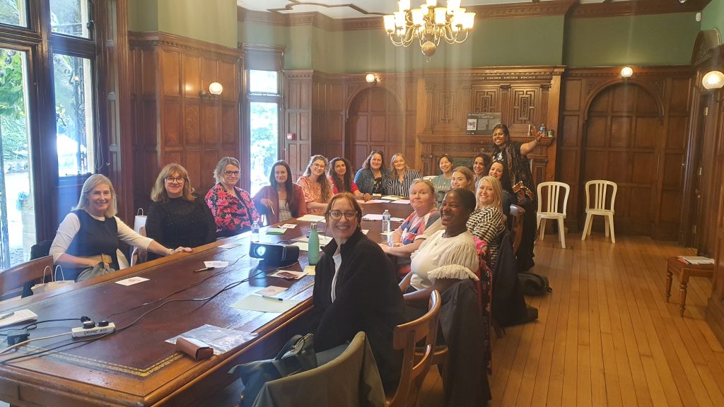 A photo of Nisha with participants from her workshop at the Everywoman Festival at Insole Court.