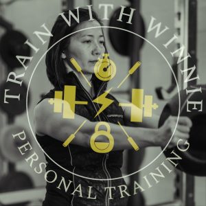 Winnie training in the gym.